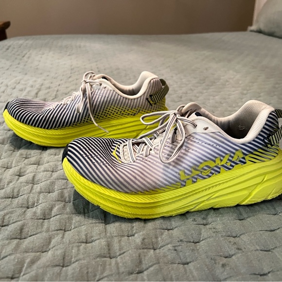 Hoka One One Shoes Hoka One One Yellow And Blue Tennis Shoes Poshmark